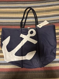 Azul Blanco Ancla Insignia Dacron - Bolsas de Mar Maine Playa Grande Nuevo Con Etiquetas - Imagen 1 de 7