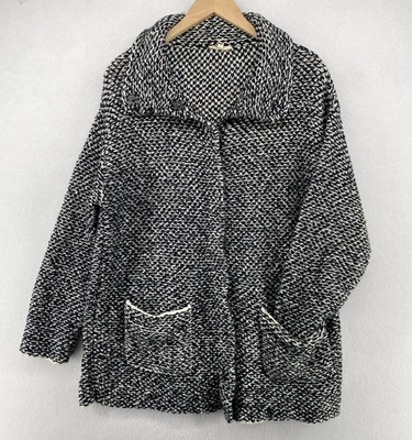 EILEEN FISHER Suéter S Algodón Orgánico Mármol Cárdigan Abrigo Negro Blanco Foto 1 de 4