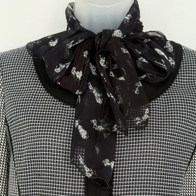 Bufanda Negra Transparente Blanca Estampado Dálmata Cuello Bufanda Suave Feminidad De Colección 89-45 Foto 1 de 4