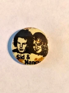 Sid Vicious and Nancy The Bollocks vintage SMALL BUTTON music artist punk rock - Imagen 1 de 2