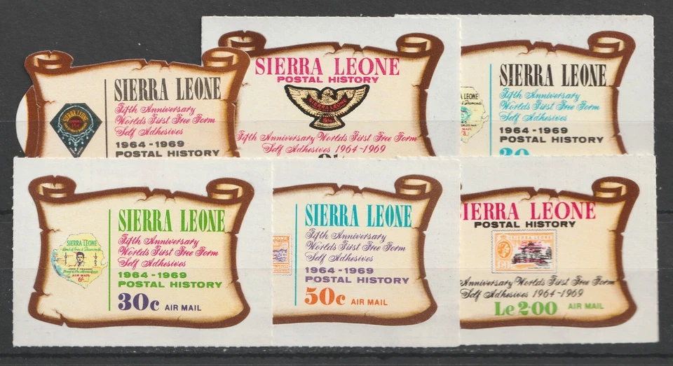 Sierra Leona 1969 Sc# C84-9 correo aéreo - conjunto de historia postal - MNH CV $19,30 Foto 1 de 1