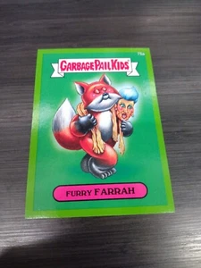 2014 Garbage Pail Kids Series 2 Green Border "FURRY FARRAH" #75a Sticker Card - Picture 1 of 1