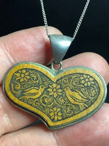 Collar Colgante Corazón 4786 Esterlina 925 Peruano "Avebird Romance" 20" 6.6g - Imagen 1 de 4