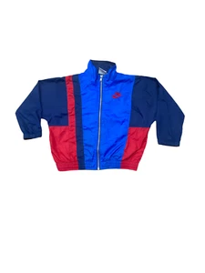 Vintage 80s Nike grey Tag Kids Nylon Windbreaker Jacket Size Medium Color Block - Picture 1 of 6