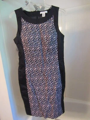 NUEVO SIN ETIQUETAS Mujer Vestido Sin Mangas Línea A Liz Claiborne Talla 10 Negro/Rosa Foto 1 de 4
