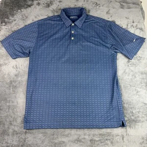 Nike Golf Poloshirt Herren Large Blau All Over Print Fit Dry Golf Geometrisch - Bild 1 von 9