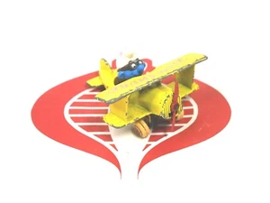 SMURFS Figurine AERO-SMURF Yellow BI PLANE ERTL - Picture 1 of 2