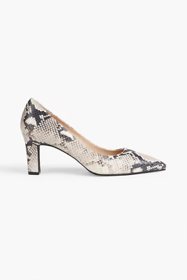 Stuart Weitzman Adria Python Print Pointed Toe Leather Pumps Size 7.5 - Image 1 of 4