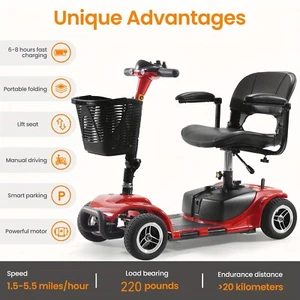 2025 4 Wheel Mobility Scooter Power Folding Travel Electric Wheelchairs Scooter - Picture 1 of 24