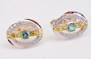 1.80ct Natürlich Rund Diamant 14k Rose Gold Topas Edelstein Herren Manschetten - Bild 1 von 5
