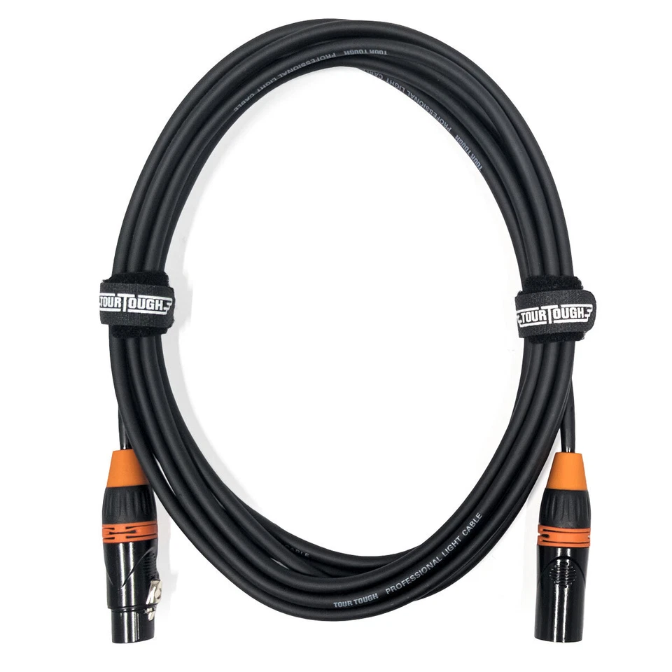 Cable DMX de luz profesional de 3 pines codificado por colores de 3' - 100' con extremos XLR de bloqueo Foto 1 de 1