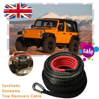 BETTERTIME11 Winch Rope 10MM*30M For Dyneema Hook Synthetic Tow Recovery Cable 24360lb Trunks