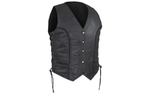Ladies Leather Vest with Gun Pockets - Picture 1 of 3