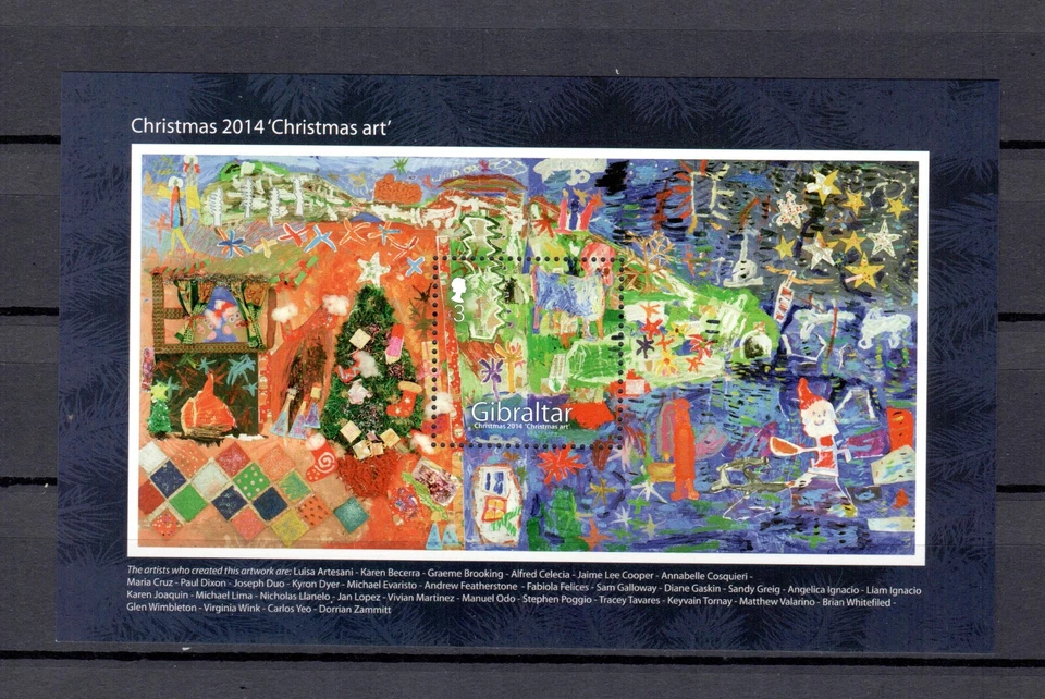 GIBRALTAR 2014 圣诞迷你床单全新邮票 — 第 1/2 张图片