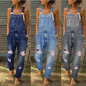 Denim-Overalls Für Damen Strampler-Overalls Für Damen Zerrissene Overalls C8 - Bild 1 von 16