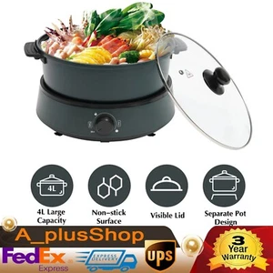 Large Capacity 4.2QT Multi-Cooke Split Electric Hot Pot Non Stick Fry Soup Stew - Picture 1 of 16