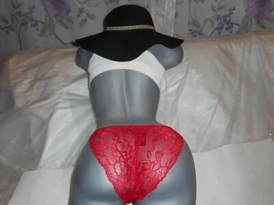 Frederick's Of Hollywood Red Lace String Tanga panty M,L,XL, sold separately - Image 1 of 4