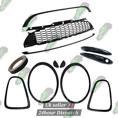 Mini R58 Coupe COOPER S Jcw Completo Dechrome Nero Lucido Fuori Orlo Kit Cover - Immagine 1 di 4