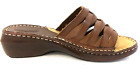 Dr. Scholl's Wedge Sandals Womens Size 7 Brown Leather Double Air Pillo Insole