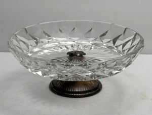 WA Towle/William Adams Italia Cuenco de Cristal Pedestal Plateado 7.75"w 3.25"h - Imagen 1 de 12