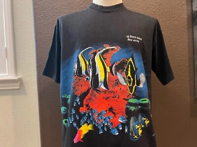 Camiseta negra vintage años 90 Long Beach Island, Nueva Jersey Fish talla XL Foto 1 de 4