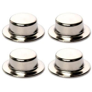 4Pcs Silver Push-on Pushnut Caps Spring Steel Zinc Mech Finish Hand Trucks - Picture 1 of 5