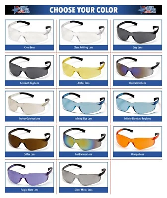 Pyramex Ztek Safety Glasses Work Eyewear Choose Your Lens Color ANSI Z87+ - Image 1 of 3