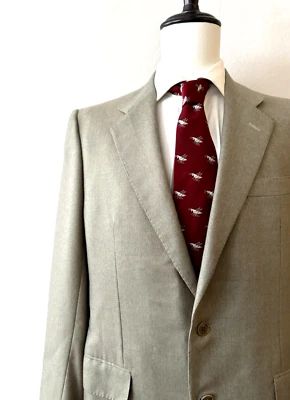 Chaqueta Abrigo Deportivo Luciano Barbera Para Hombre 40R Beige-Taupe Lana 2 Botones Cuadros Italia Foto 1 de 4