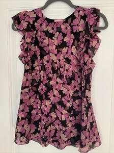 Kate Spade  Women's Pink Wallflower Chiffon Shell Top Size 0 new Silk Blend - Picture 1 of 15
