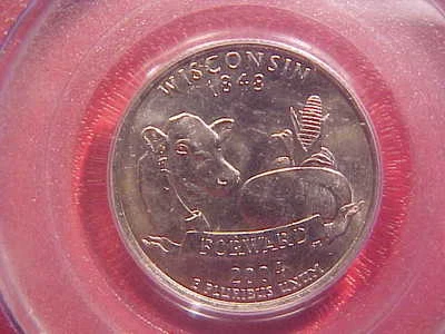 2004 D WISCONSIN STATE QUARTER - EXTRA LEAF LOW - PCGS MS65 -  SEE PICS! -(G786) - Image 1 of 4