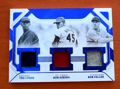 Tarjeta Ted Lyons Bob Gibson Bob Feller 2023 Panini impecable 3 gu/15 Foto 1 de 2