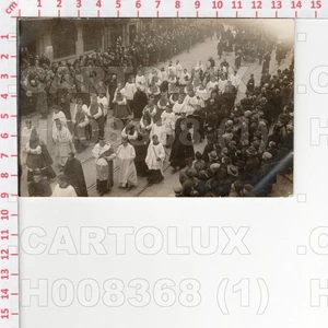 H8368 MILANO CITTA 1929 CARDINALE EUGENIO TOSI FUNERALI CORTEO PROCESSIONE - Imagen 1 de 2