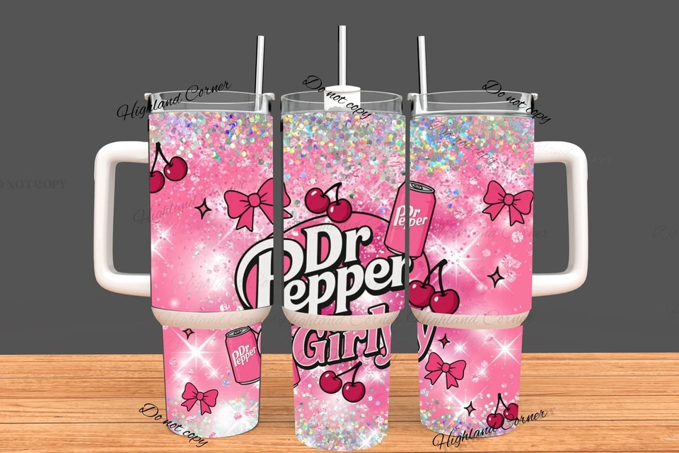 40oz Stainless Steel Tumbler -Dr. Pepper-Dr.Pepper Lovers Gift Handcrafted Soda - Image 1 of 1