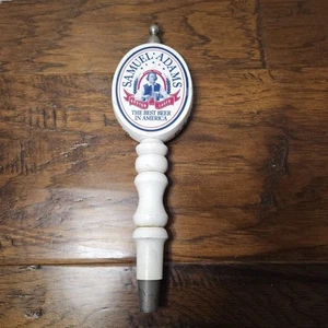 SAM ADAMS BOSTON LAGER BEER TAP HANDLE Samuel Adams 11 Inches White Ceramic Bar - Picture 1 of 6