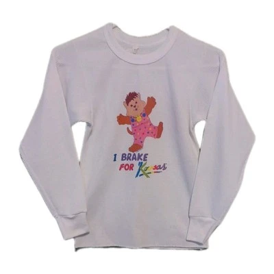 Vintage Kids Cabbage Patch Koosas thermal Shirt Size 12/14 white Used As-Is  - Image 1 of 4