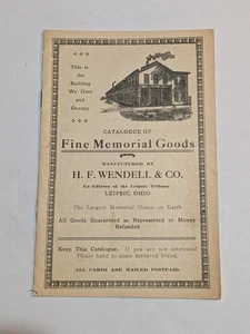 Catalogue of Fine Memorial Goods H.F. Wendell & Co. Leipsic Ohio 1918 Booklet - Bild 1 von 7
