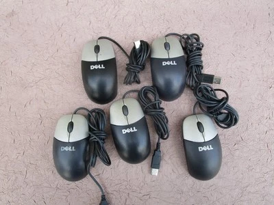 Dell  Mouse  Bundle . 5 DP/0DJ301 USB  Wired Optical Mouse. .Tested/ Works - Image 1 of 4