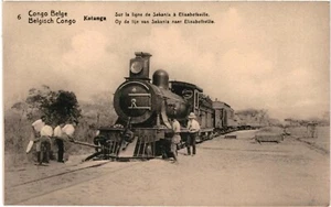 CPA Carte Postale Congo Belge Katanga Sur la ligne de Sakania -Stanleyville Loco - Picture 1 of 2