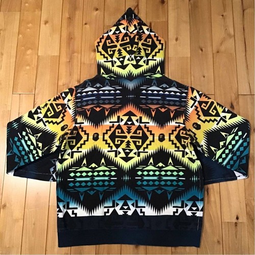 A BATHING APE (BAPE) BUONO! Felpa con cappuccio e zip intera BAPE Head modello nativo taglia L multicolore JPN 202409M