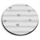 Round MDF Magnets - BW - Love Hearts Valentine Print Girlfriend #42282