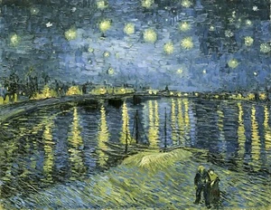 Starry Night over the Rhone Vincent Van Gogh Giclee Fine Art Paper Repro - Picture 1 of 2