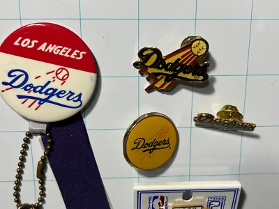 1960's - 1980's Los Angeles Dodgers Pinback w/ Bat Ball Lot mt7 - Image 1 of 4