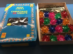 VINTAGE CHRISTMAS LIGHTS 80s Natale luci decorazioni albero filo originals - Foto 1 di 6