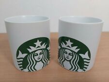 STARBUCKS 2013 Mugs Matte White Medusa Mermaid Classic Cup Set Of 2 Coffee Tea