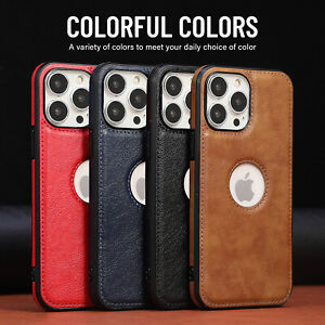For Apple iPhone 14 Plus 13 12 11 Pro Max XS Case Slim Leather Shockproof Cover
