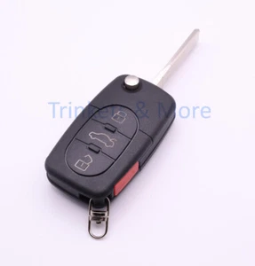 3 + 1 Button Panic Flip Remote Key Fob for Audi A4 S4 B5 B6 A6 S6 - Picture 1 of 5