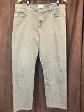 Baldwin Henley Slim Straight Denim Jeans Sage Green Made in USA 38x30