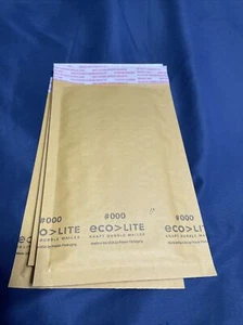 Polyair Packaging #000 4x8 Kraft Paper Bubble Padded Envelopes Mailers - 30 Pack - Picture 1 of 4