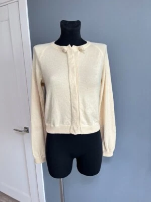 Brunello Cucinelli Cardigan Sweater Yellow Cashmere Size Us 6 Uk 10 - Image 1 of 4