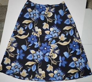 Dressbarn Damen Rock blau und beige Blumenmuster Größe 20W - Bild 1 von 12